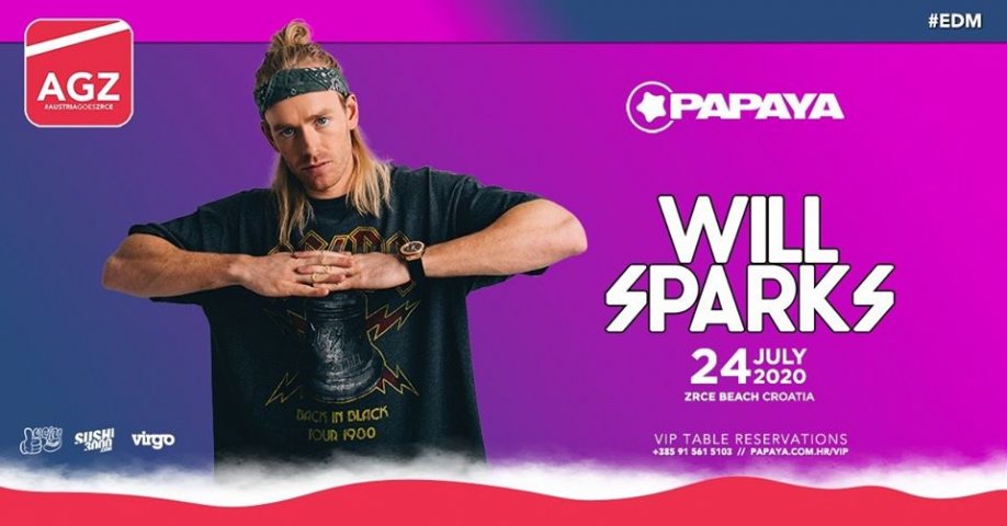 Will Sparks @ Papaya klub Zrće  24.7. 2020 | vstupenky