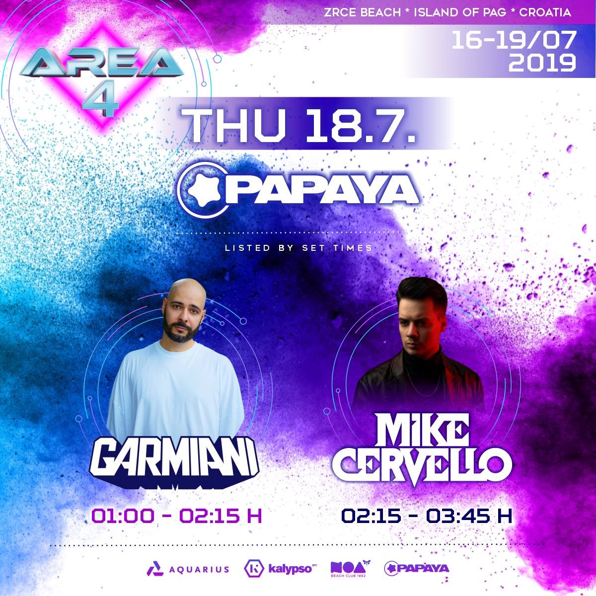 18.07. Garmiani a Mike Cervello @ Papaya klub, pláž Zrće