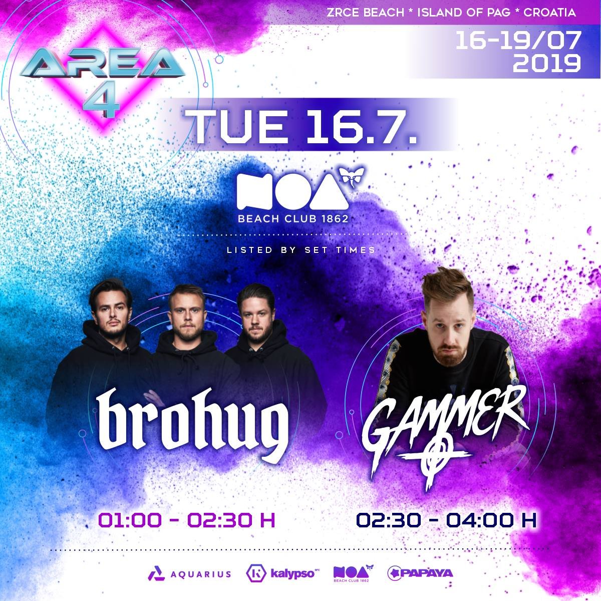 17.07. Brohug a Gammer @ Noa beach klub, pláž Zrće